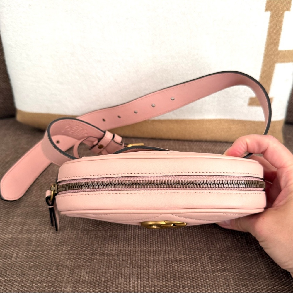 Authentic Gucci GG Marmont Matelassé Leather Belt Bag Waist bag light pink - Picture 6 of 16
